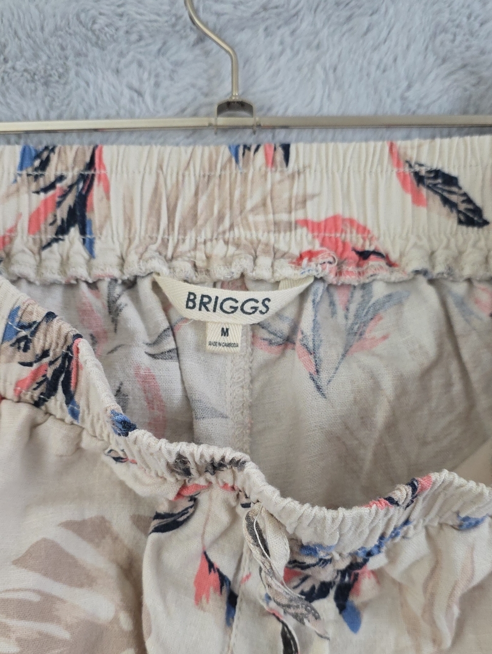 Briggs Linen Blend Tropical Print Wide Leg Pants Women's Medium Pull On Beach - Picture 5 of 9